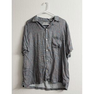 All Saints Relaxed Fit Inverse Leopard Print Shirt Men’s L Short Sleeve